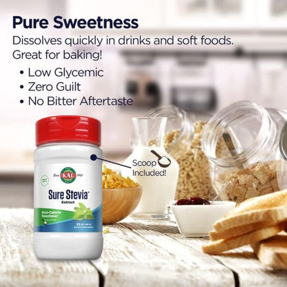 KAL Sure Stevia Extract Powder, Low Carb, Plant Based Stevia Sweetener