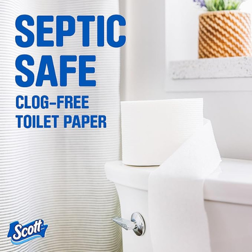 Scott ComfortPlus Toilet Paper – 12 Double Rolls, Septic-Safe