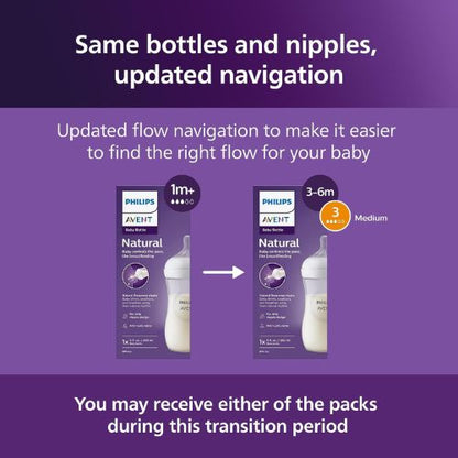 Philips Avent Natural Baby Bottles, Medium Flow, 9 oz, BPA-Free, 4-Pack