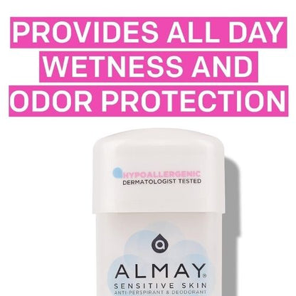 Almay Clear Gel Deodorant and Antiperspirant, Fragrance Free, 2.25