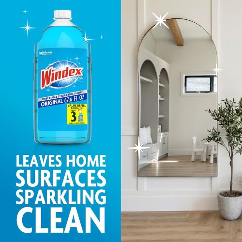 Windex Glass & Window Cleaner Refill, Original, 67.6 oz
