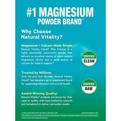 Natural Vitality Calm Magnesium & Calcium Powder