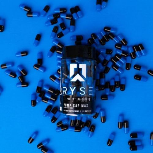 RYSE Project Blackout Pump Cap Max - Pre Workout Nitric Oxide Booster  30 Servings (120 Count)