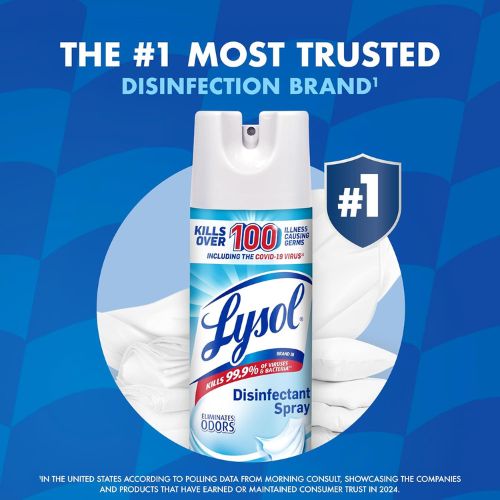 Lysol Disinfectant Spray, Sanitizer, Crisp Linen, 19 oz, 2 Pack