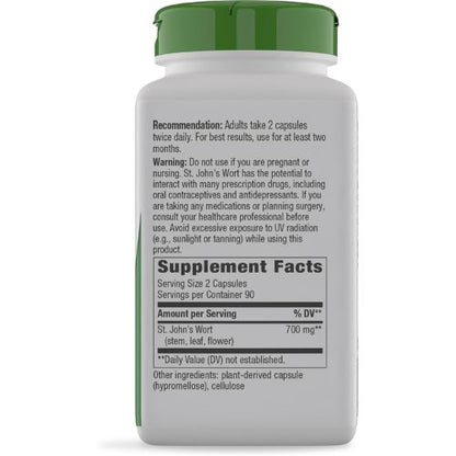 Nature's Way St. John’s Wort Capsules, 700 mg per Serving, 180 ct