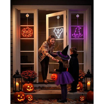 Halloween Windows Lights - Pumpkin, Ghost, Hat with Timer