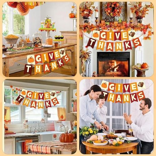 Thanksgiving Decorations - GIVE THANKS Banner
