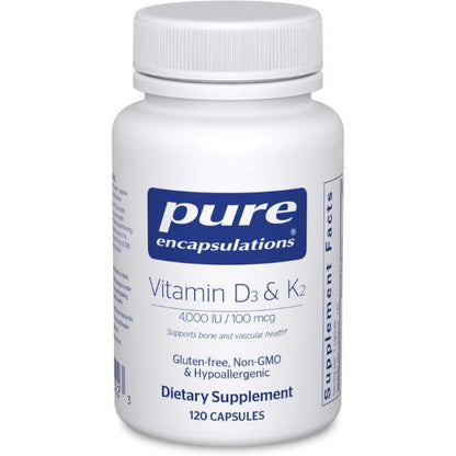 Pure Encapsulations Vitamin D3 & K2, 120 Capsules