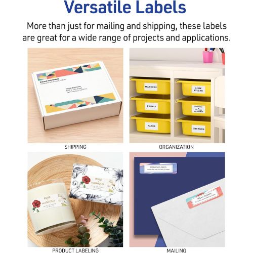 Avery Easy Peel Address Labels, Inkjet Printers, White