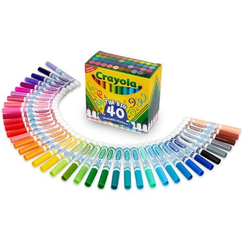 Crayola Ultra Clean Washable Markers (40ct), Teacher School Supplies for Kids