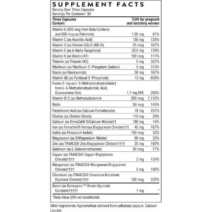 THORNE Basic Prenatal, Includes Active Folate, Choline & Iron, 90 Capsules