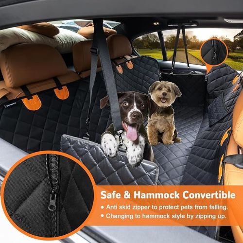 URPOWER Dog Car Seat Cover – Waterproof Hammock for Back Seats