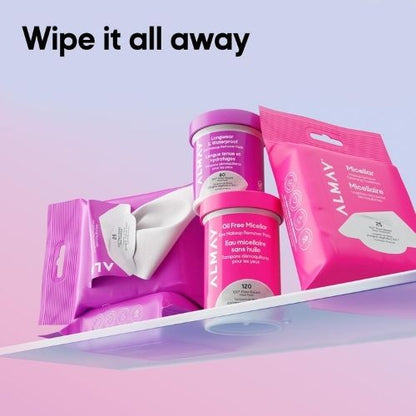 Almay Longwear & Waterproof Eye Makeup Remover Pads, 120 Count