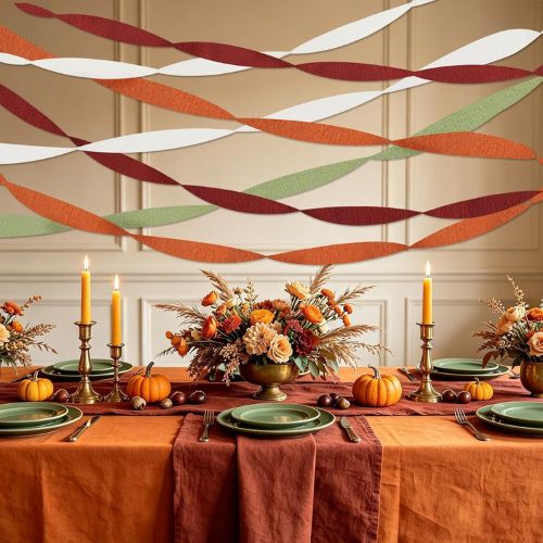 Fall Party Decorations 8 Pcs Crepe Paper Streamers