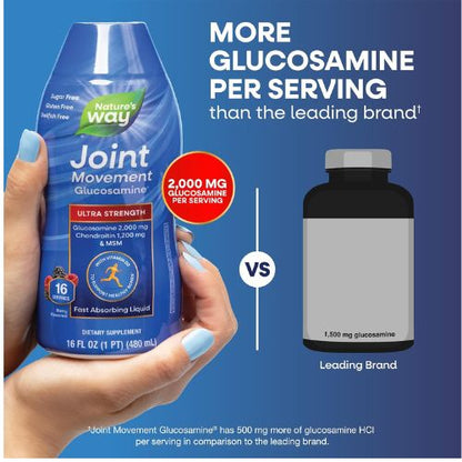 Nature's Way Joint Movement Glucosamine Liquid, Chondroitin, Berry, 16 oz