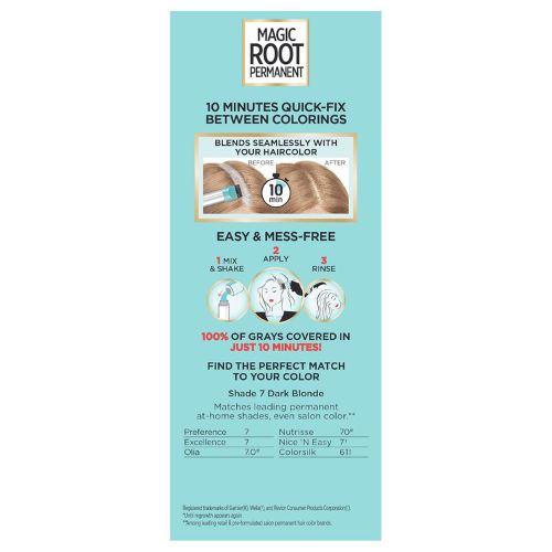 L'Oreal Paris Magic Root Permanent Hair Color Kit, 100% Gray Hair Coverage 7 Dark Blonde (1 Count)