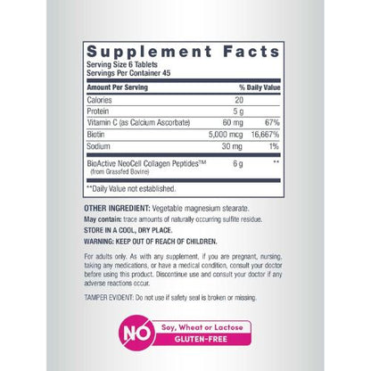 NeoCell Collagen Peptides Pills | 270 Caplets | with Vitamin C and Biotin