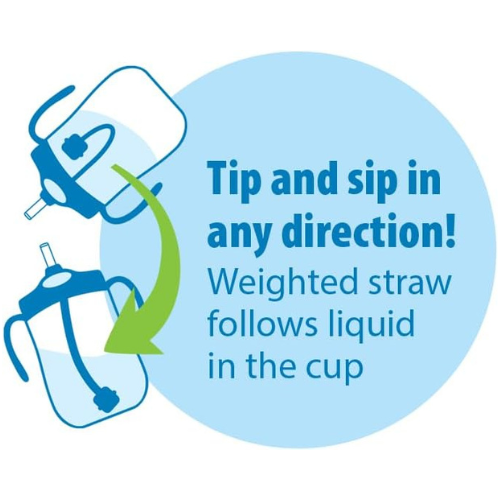 Dr. Brown's Milestones Baby's First Straw Cup, Blue & Yellow, 2-Pack