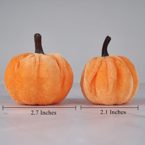 Pumpkin Decor 12pcs Artificial Velvet Fall