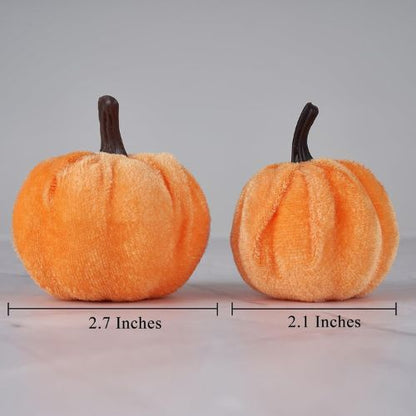 Pumpkin Decor 12pcs Artificial Velvet Fall