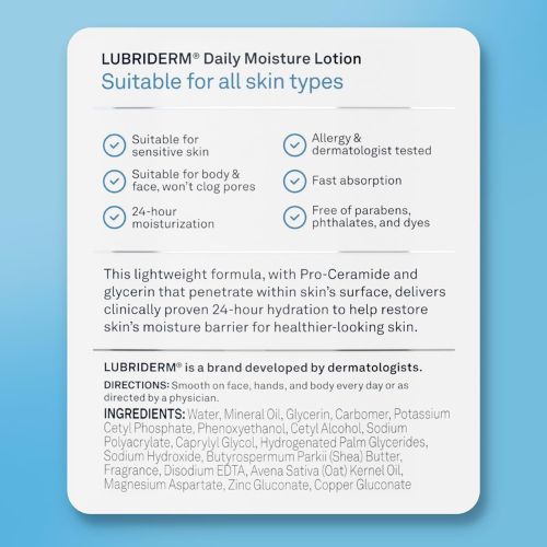Lubriderm Daily Moisture Body Lotion + Pro-Ceramide, 24 fl. oz