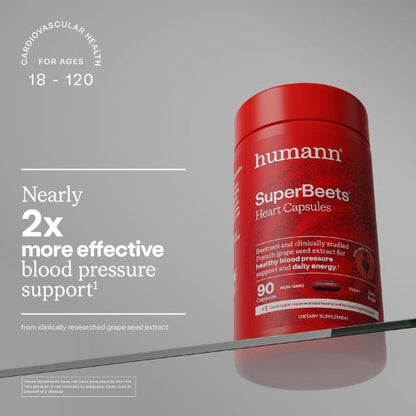 humanN SuperBeets Capsules – Heart Health Support, Non-GMO, 90ct