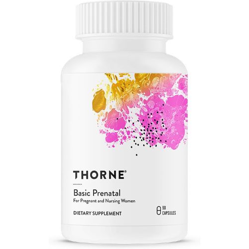 THORNE Basic Prenatal, Includes Active Folate, Choline & Iron, 90 Capsules