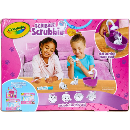 Crayola Scribble Scrubbies Tub Set with 4 Pets for Boys & Girls.