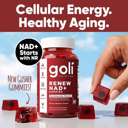 Goli World’s First Renew NAD+, 60 Count – Nicotinamide Riboside