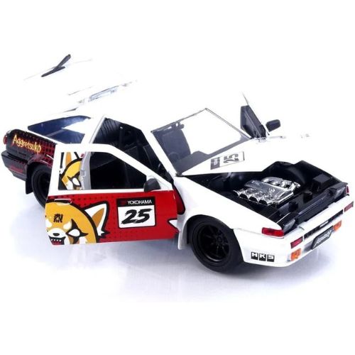 Jada Toys Sanrio 1:24 1986 Toyota Trueno Die-Cast Car & Aggretsuko Figure