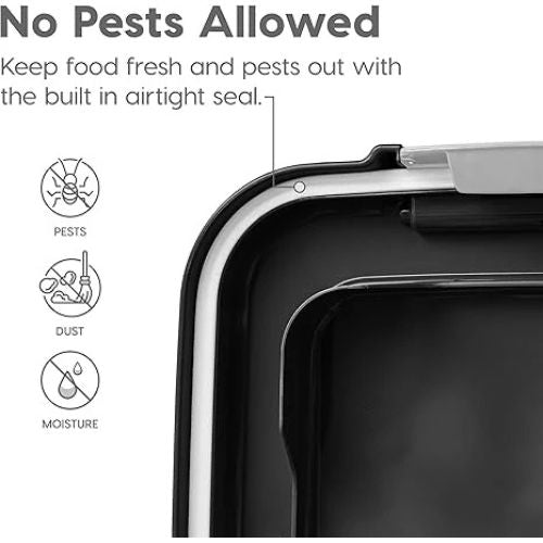 IRIS Pet Food Storage Combo – 30lb + 11lb Airtight Bins (Black)