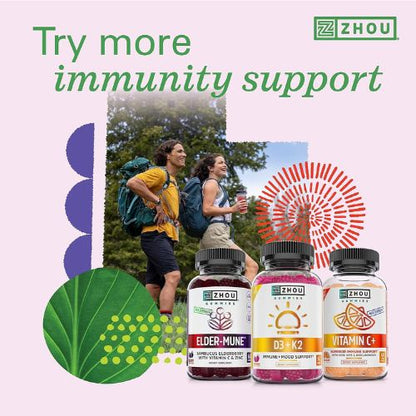 Zhou D3+K2 Supplement - 60 Veggie Capsules (Pack of 1)