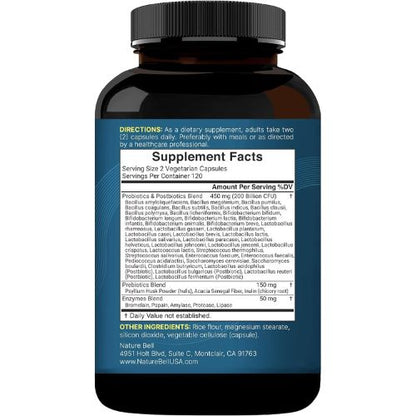 NatureBell Probiotics 200 Billion CFU Per Serving, 40 Strains, 240 Capsules
