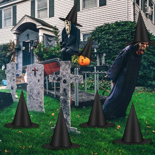 12 PCS Halloween Witch Hats, Black Hanging