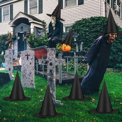 12 PCS Halloween Witch Hats, Black Hanging