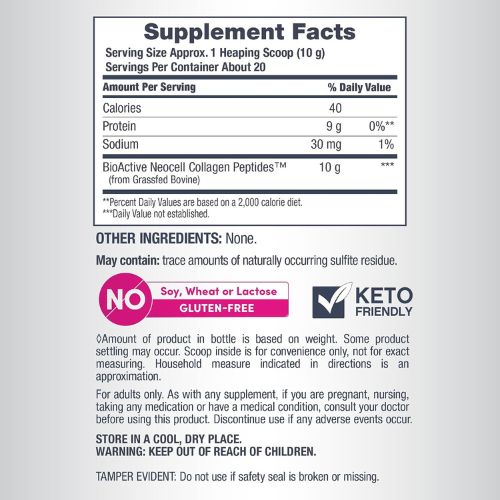 NeoCell Grassfed Collagen Peptides Powder | 7 oz | Unflavored