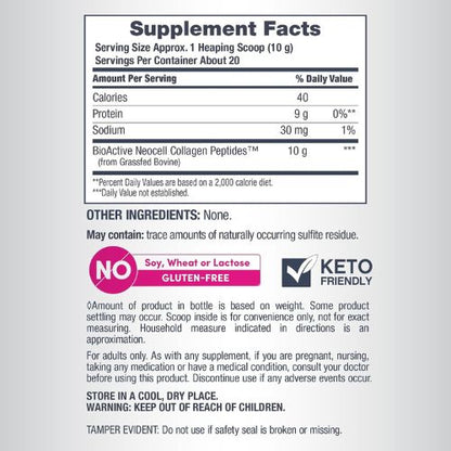 NeoCell Grassfed Collagen Peptides Powder | 7 oz | Unflavored