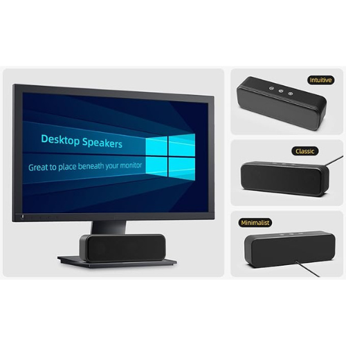 USB Computer Soundbar – Wired Speaker with Deep Bass & Touch Control