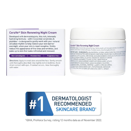 CeraVe Night Cream, Facial Moisturizer with Peptides & Niacinamide, 1.7oz