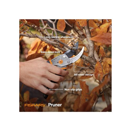 Fiskars Bypass Pruning Shears, 5/8" Cut Capacity Garden Clippers