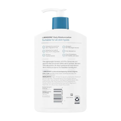 Lubriderm Daily Moisture Body Lotion, Fragrance Free, 16 fl. oz