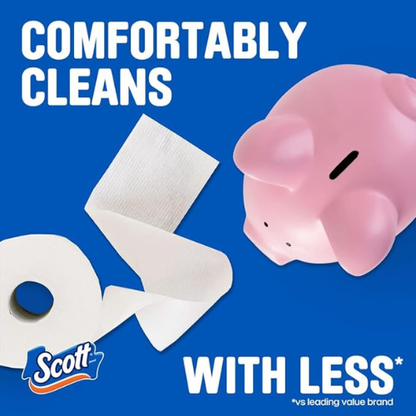 Scott ComfortPlus Toilet Paper – 12 Double Rolls, Septic-Safe