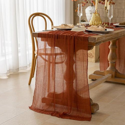 Terracotta Cheesecloth Table Runner