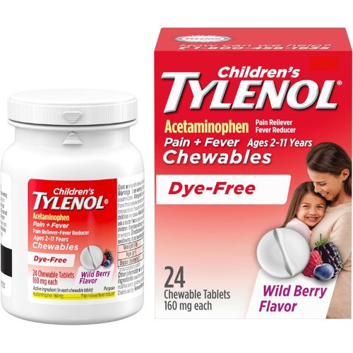 Children's Tylenol Dye-Free Chewables, 160 mg Acetaminophen, 24 ct