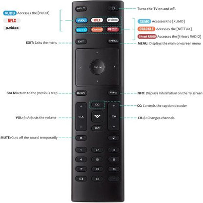 Universal Remote for VIZIO Smart TV – XRT136 Replacement