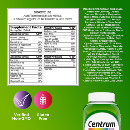 Centrum Multivitamin for Adults 18 and Over, 200 Tablets
