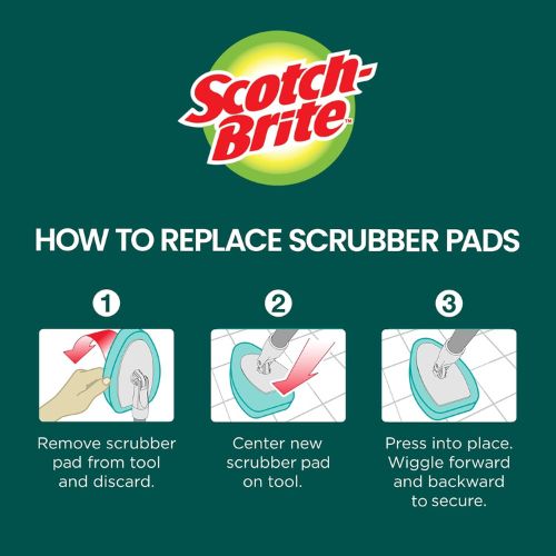 Scotch-Brite Extendable Tub & Tile Scrubber Kit, 1 Handle & 3 Scrubbers