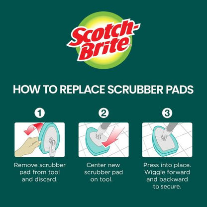 Scotch-Brite Extendable Tub & Tile Scrubber Kit, 1 Handle & 3 Scrubbers
