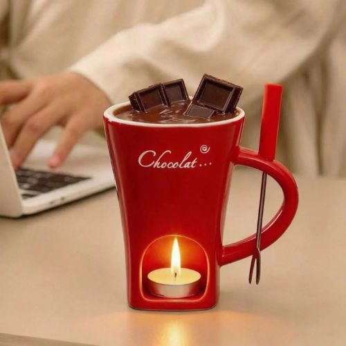 Ceramic Chocolate Fondue Set with For