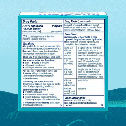 Imodium A-D Diarrhea Relief Caplets, 2mg Loperamide Hydrochloride, 24 Ct